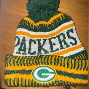 Green Bay Packers NFL Green & Gold Packers Pom Knit Beanie